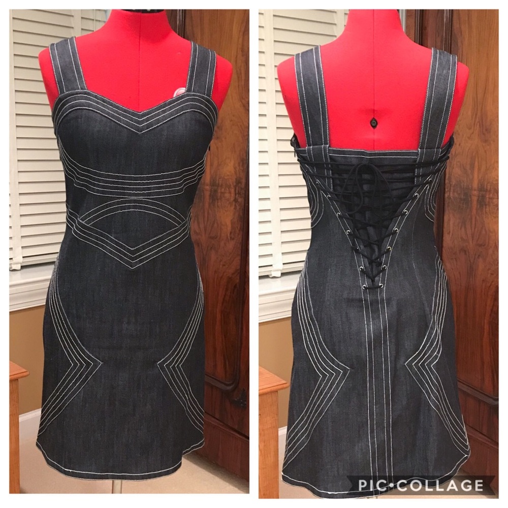 Derek Lam 10 Crosby Denim Lace Back Sundress